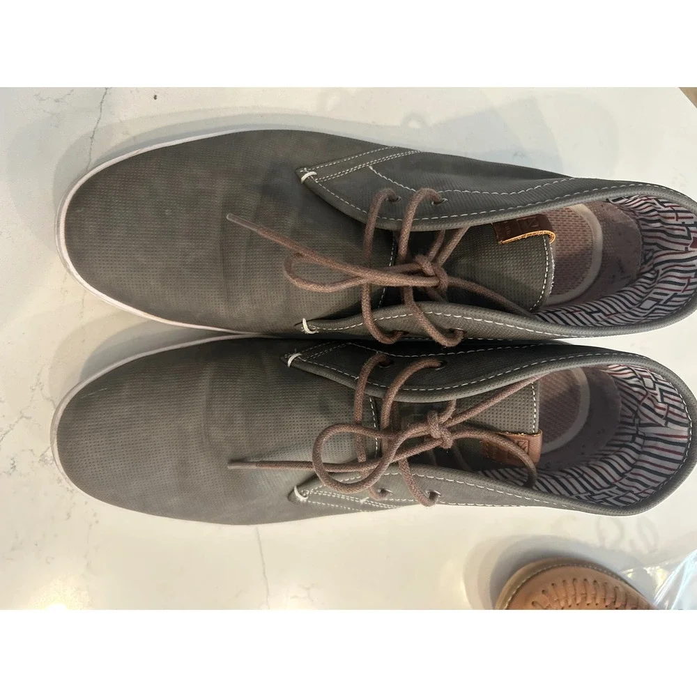 Ben Sherman Men's Gray Chukka Boots Perforated Lace Up Ankle Shoes‎ Size 13